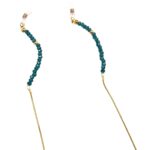 Catena per occhiali in metallo color oro e cristalli azzurri